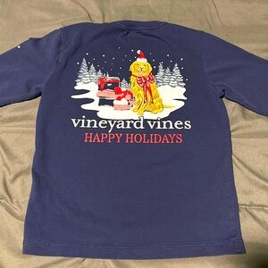 Vineyard Vines boys holiday CHRISTMAS navy LONG SLEEVE shirt 5